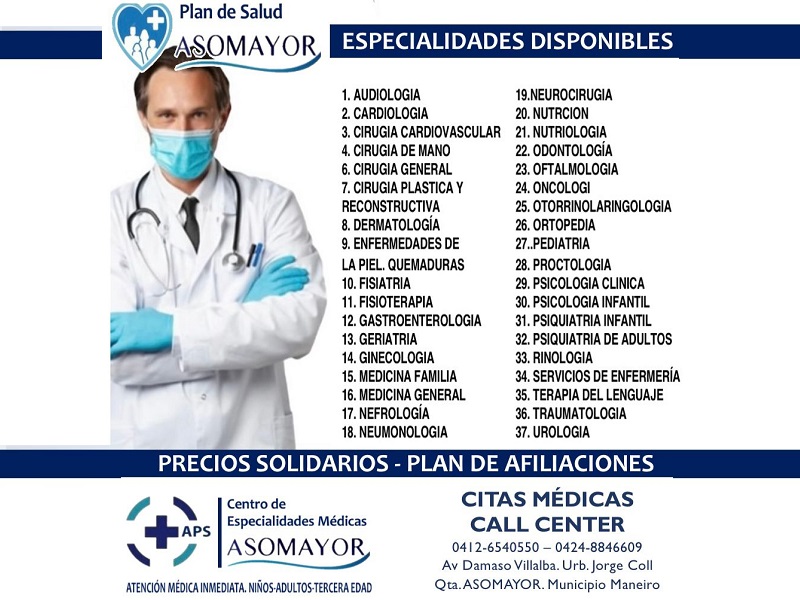 Plan de Salud Asomayor - 37 especialidades m&eacute;dicas, a precios solidarios