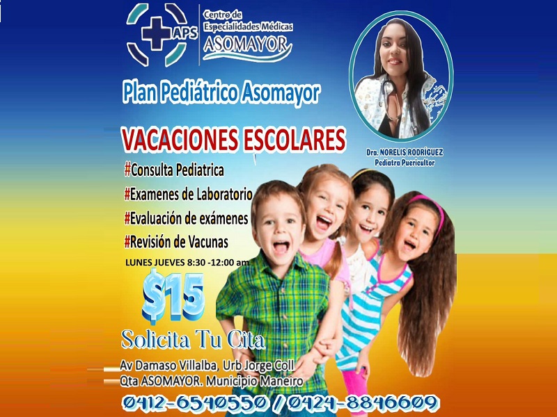 PLAN PEDI&Aacute;TRICO ASOMAYOR VACACIONES ESCOLARES